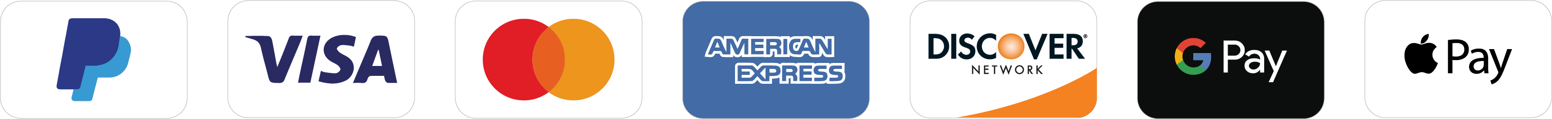 Accepted payment methods: Visa, Mastercard, Amex, PayPal